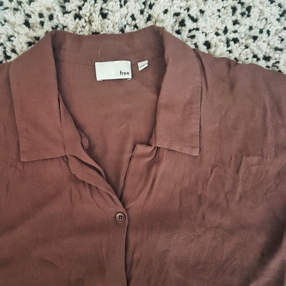 ARITZIA Wilfred Free Cropped Tie Up Blouse - Picture 2 of 3